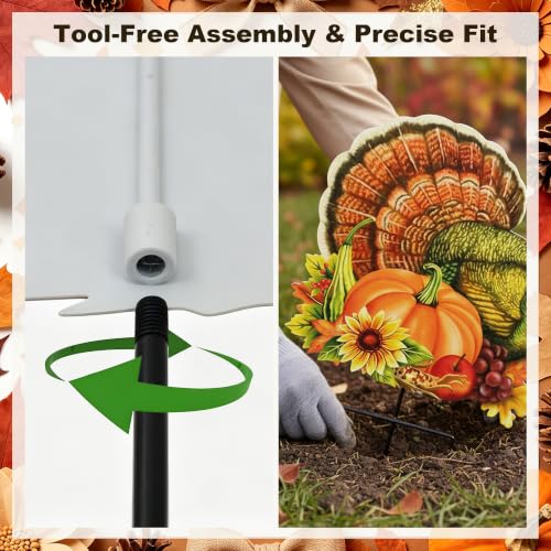 Thanksgiving Turkey Garden Stake (Turkey, Corn, and Pumpkin)