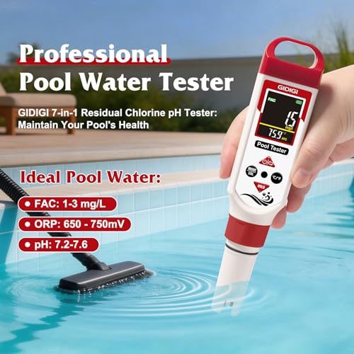 Digital Chlorine Tester Pool Salinity Meter (White Red)