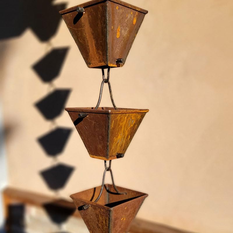 Medium Square Cups Rain Chain