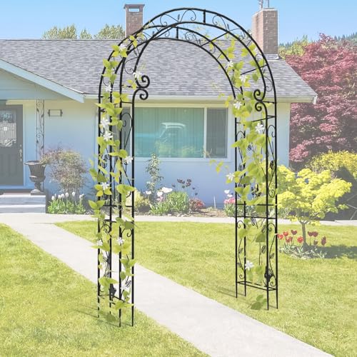Sturdy Metal Garden Arch with Rust (88"(H)*51"(L)*17"(W))