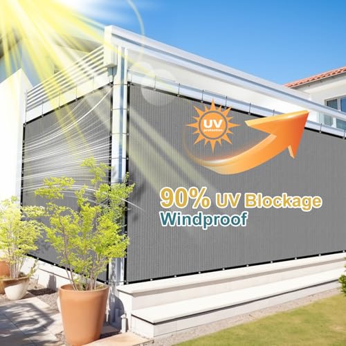 90% Sun Shade Cloth with Grommets (0 4' X 0 8' / Light Gray)