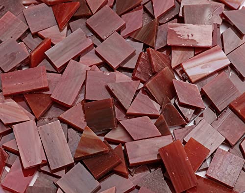 Glass Mosaic Tiles for Art Crafts (Red-1)