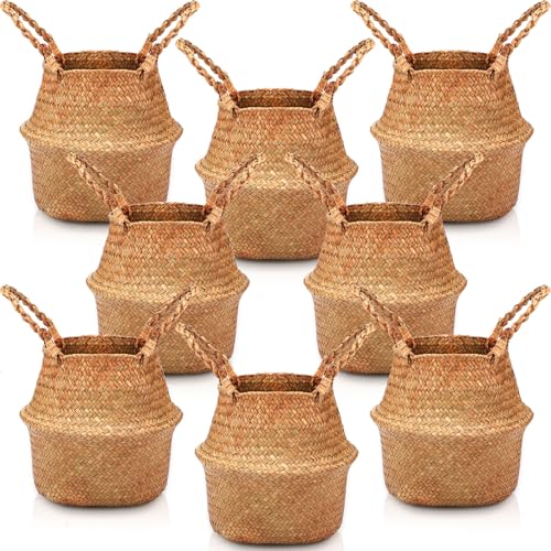 4 Pcs Woven Seagrass Baskets Belly Basket (4 Count)