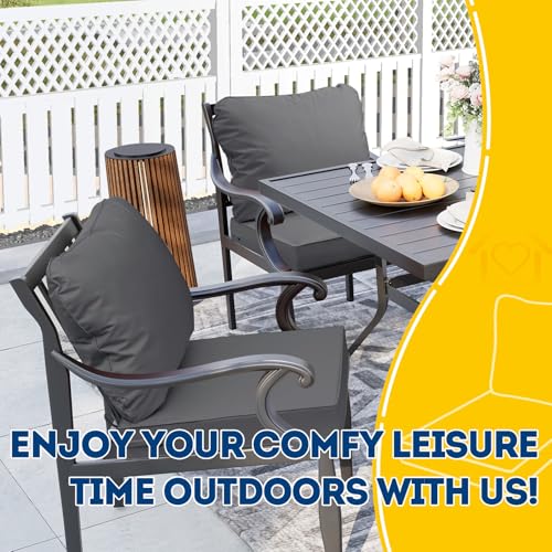 Outdoor Chair Cushions (Dark Gray / 20"x18"x3" / 20"x17")