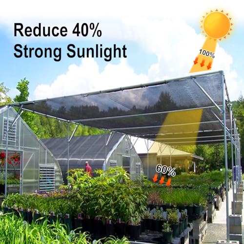 Shade Cloth for Garden (6.5FTx10FT / 40% Shade-Black)