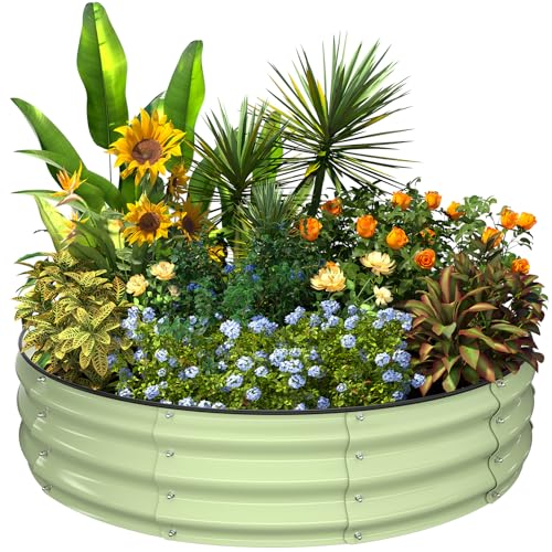Round Raised Garden Bed (Fruit Green / 4x4x1FT)