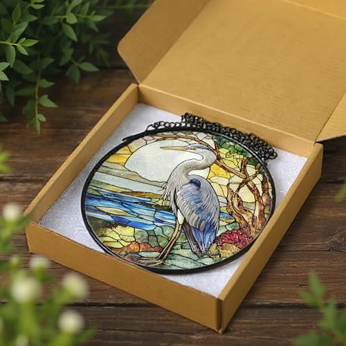 Stained Glass Window Hanging (Heron)