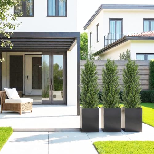 5FT Tall Artificial Topiary Cedar Trees Outdoor Set of 2 (5 Foot / Yellow Green)