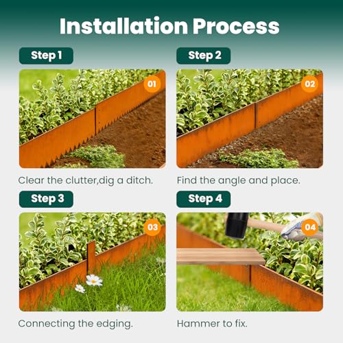 Corten Steel Landscape Edging 8in x 40in Strips
