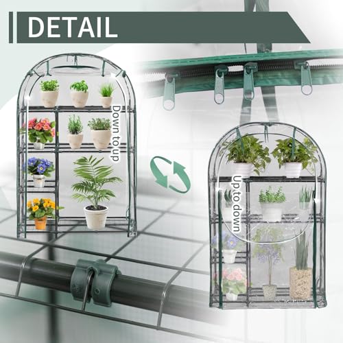 4 Tier Mini Greenhouse for Outdoors (White / 63" x 40")