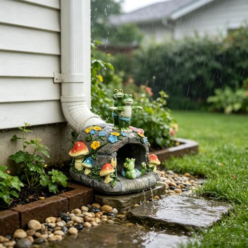Titanic Frog Splash Block for Gutter Downspout (Frogs-titanic)