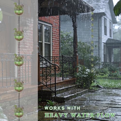 9.2FT Rain Chains for Gutter with 12 Cups (Mallard Duck)