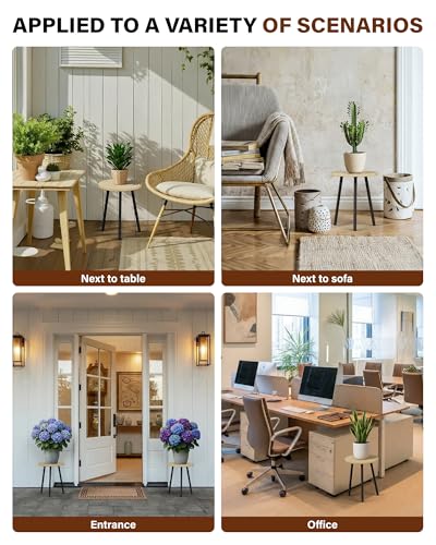 Plant Stand Indoor 2 Pack (Burlywood / 14"&14")