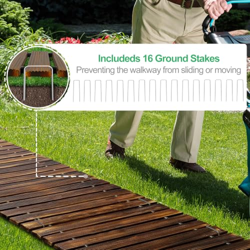 24' Wooden Garden Pathway (24ft (L) x 17in (W) / Brown-straight)
