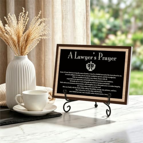 Lawyer Prayer Gift Home Office Book Shelf Table Decor 5.5x7.9Inch (Multicolor 1753 / Wooden sign with iron frame（5.5 x 7.9 inches）)