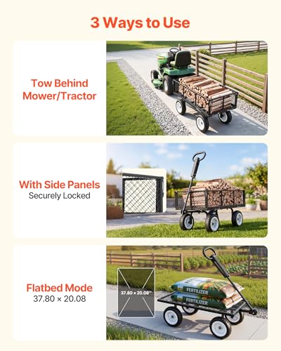 900 LBS Steel Garden Cart (Black)