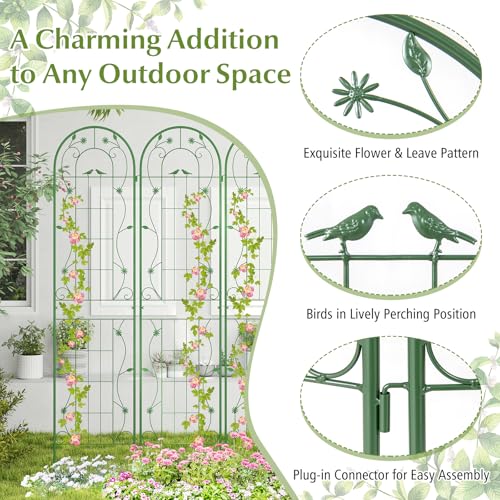 2 Pack Garden Trellis (87"x20" (2 Pack) / Green)