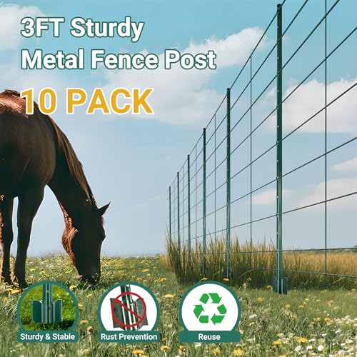 Metal Fence Posts 10 Pack (10 Count)