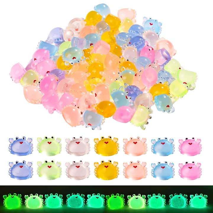 70 Pcs Mini Resin Crab Figurine Bulk Mini Crab Figurine Cake Decorations Cute Miniature Resin Sculpture Ornament Micro Landscape Office Garden Desk Party Tabletop Decor (Crab-70p)