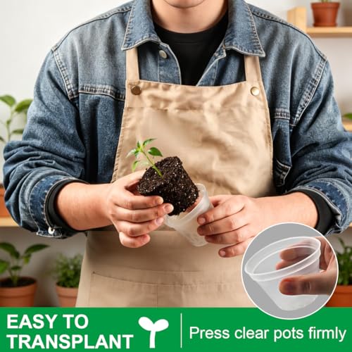 50 Pack 3 Inch Clear Nursery Pots with Drainage Hole (Clear / 3 Inch-50P)