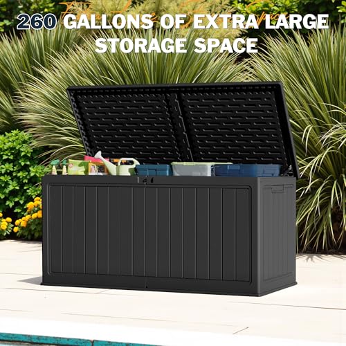 260 Gallon HDPE Outdoor Storage Box (260 Gallon / Black)