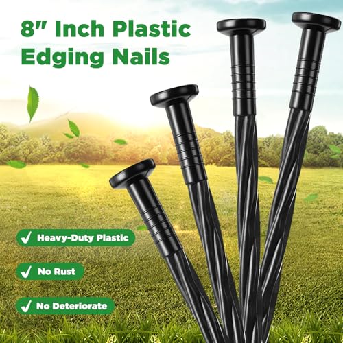 700 Pcs 8 Inch Black Landscape Edging Stakes (Black / 8 Inch)