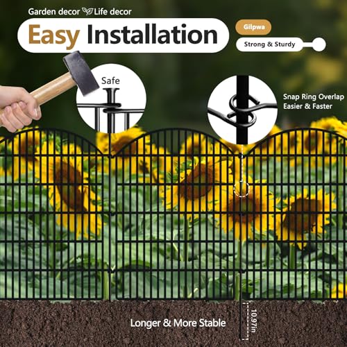10 Panels Decorative Garden Fence (40in(H) X 24ft(L))