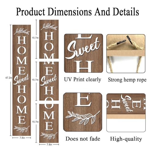 Farmhouse Wooden Welcome Sign Stand for Front Door (Natural Board / 7.8" x 47.2" / Basic Design-Single Side)