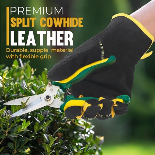 Men Leather Gardening Gloves