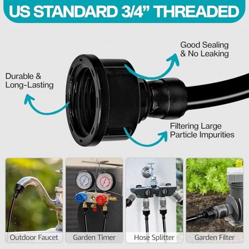 150FT Mister for Outside Patio with 55 Brass Nozzles and 5 T (150FT)