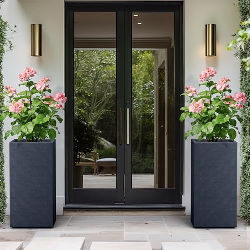 Charcoal Concrete Planter 27.6" Tall All (Dark Gray / 27.6" H)