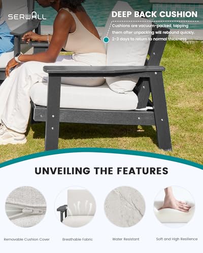 Outdoor Loveseat with Coffee Table (Grey/Khaki)