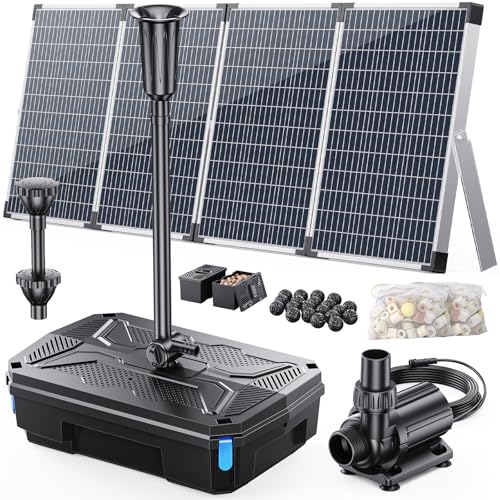 Solar Pond Filter & 1600GPH Pump Kit (120W-Solar Powered)