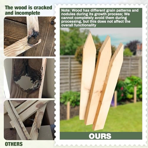 72 Pieces Wooden Garden Stakes Bulk 12 Inch Grade and Survey Stakes Wooden Garden and Sign Posts for Plant Support Silt Yard Fence Farm Survey Boundaries Baselines (Smooth Stakes / 12 Inch)