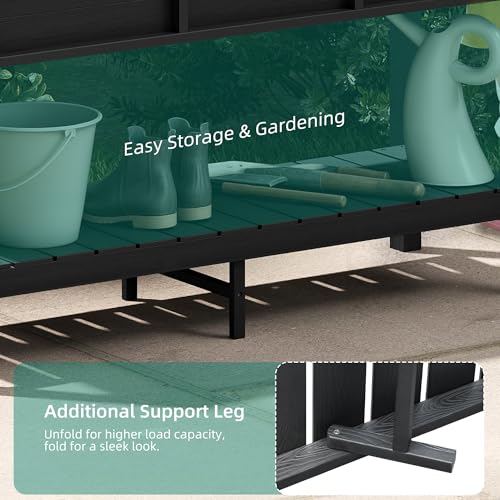 Raised Garden Bed HDPE 2PCS (48x18x30in-2pcs / Black)
