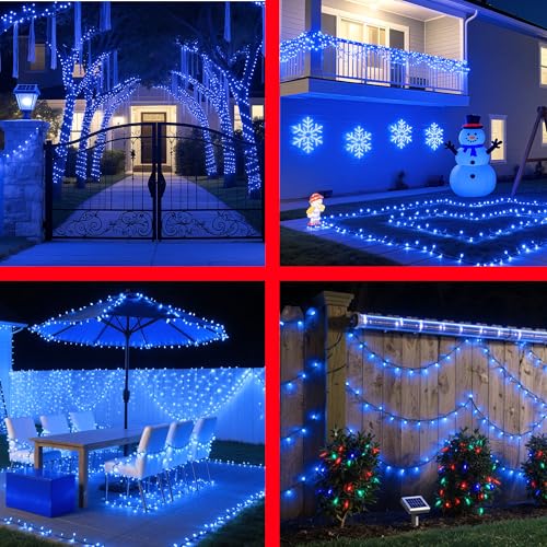 750 LED 240FT Christmas Lights (Blue / 750 LED 240FT Dark Green Wire)