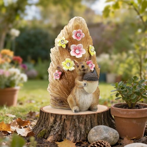 Solar Squirrel Statue Ourdoor Decor