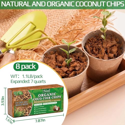 8 Pcs Coco Husk Chips for Plants