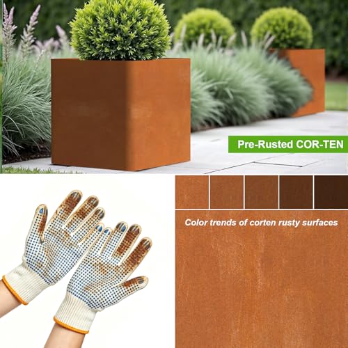 Corten Steel Planters 20 Inch (Corten / 20"L x 20"W x 20"H)