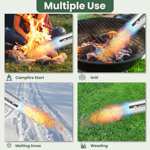 Propane Torch Weed Burner Kit with Storage Bag (Blue)