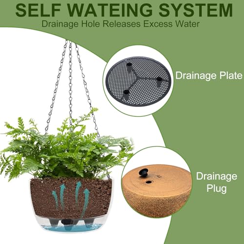2 Packs Solar Hanging Basket Planters for Plants Outdoor (Bronze)