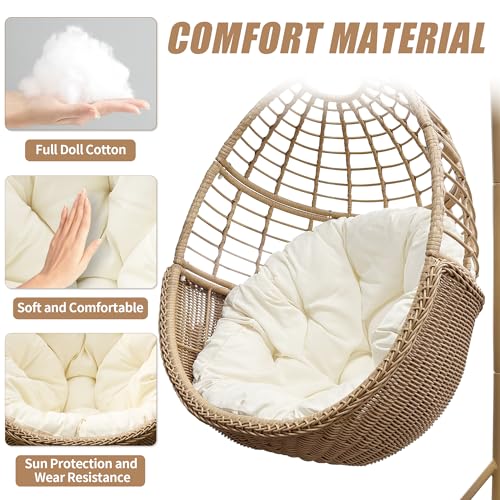 Hanging Egg Swing Chair with Stand (Light Brown)