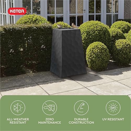 Stone Tapered Planter Set of 2 (Stone-Look / Graphite)