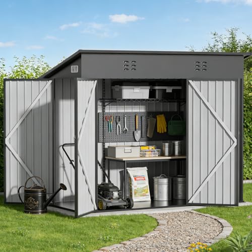 Shed Outdoor Storage Shed Metal (Gray / 7'*3')