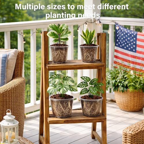 Clear Nursery Pots with Drainage Holes (5/6/8/10 Inch-16Pcs)