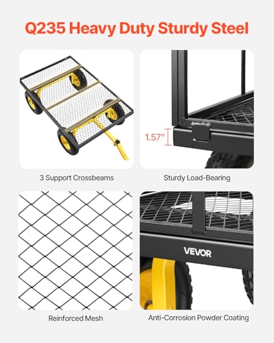 Steel Garden Cart (Yellow + Black)