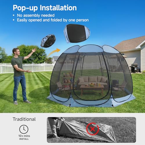 12'x12' Pop Up Screen House Tent (Charcoal Gray / 12'x12')