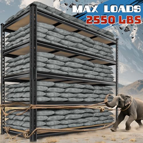 55" W Heavy Duty Garage Shelving (55" W × 24" D × 72" H)