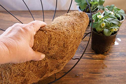 2PCS Half Round Replacement Coco Liner for Hanging Basket Wall Flower Basket (2 Count)