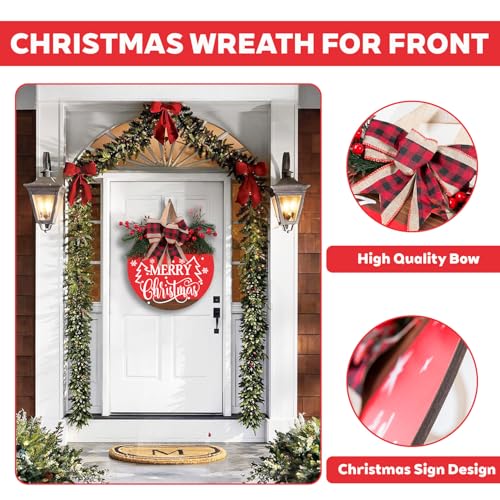 Merry Christmas Wreath Sign for Front Door (Christmas Door Sign-c)